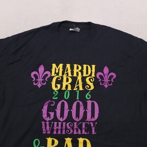 Mardi Gras 2016 Short Sleeve Graphic T Shirt Adult Mens Size Large L Black
